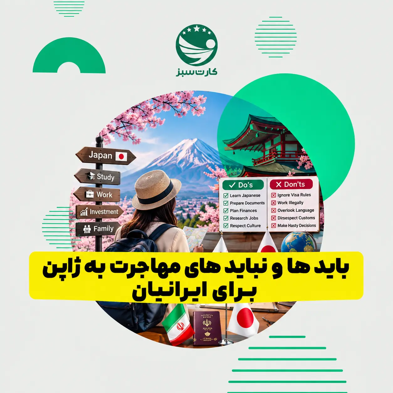 تصویر مفهومی از بایدها و نبایدهای مهاجرت به ژاپن برای ایرانیان