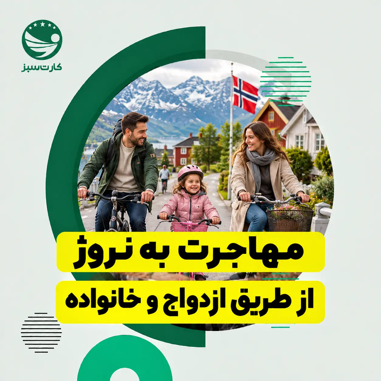 خانواده جوان در محله‌ای آرام در نروژ برای مهاجرت خانوادگی