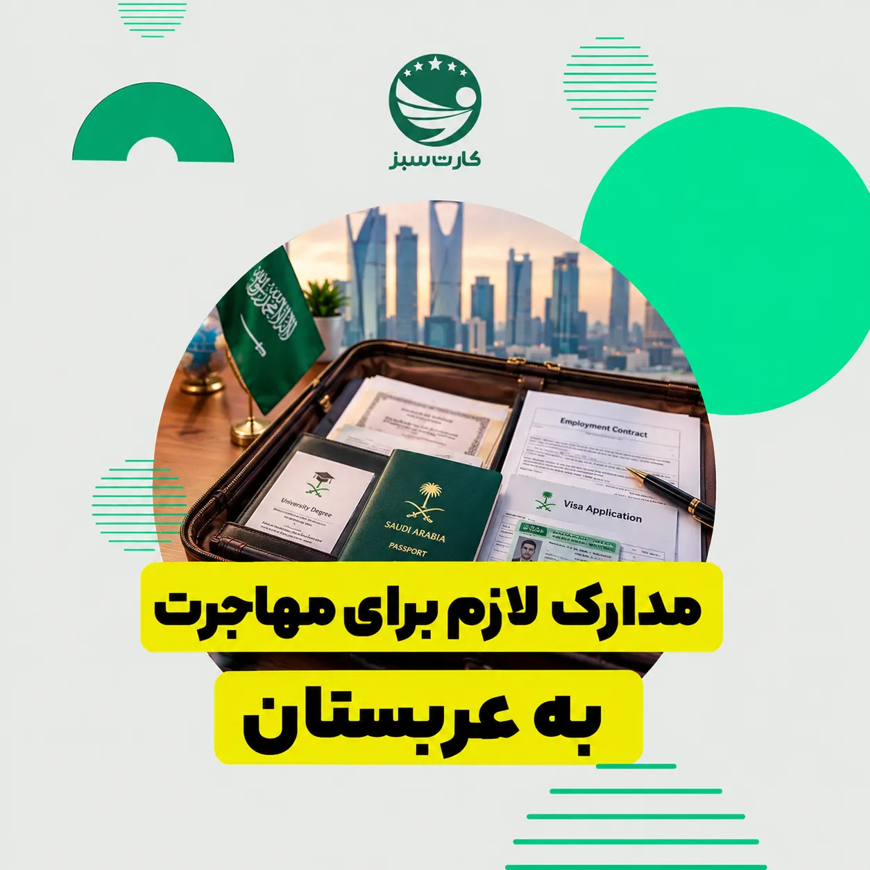پاسپورت و مدارک مهاجرتی آماده‌شده برای سفر به عربستان