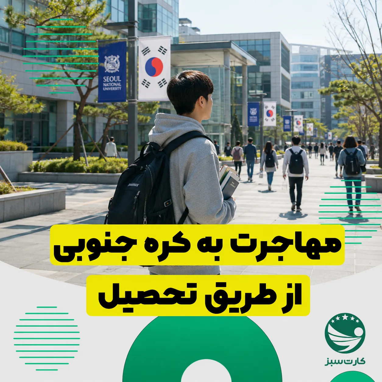 دانشجوی بین‌المللی در محوطه دانشگاه در کره جنوبی